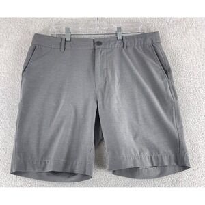 Faherty All Day Shorts Men Size 35 Gray Flat Front Performance Drawstring Casual